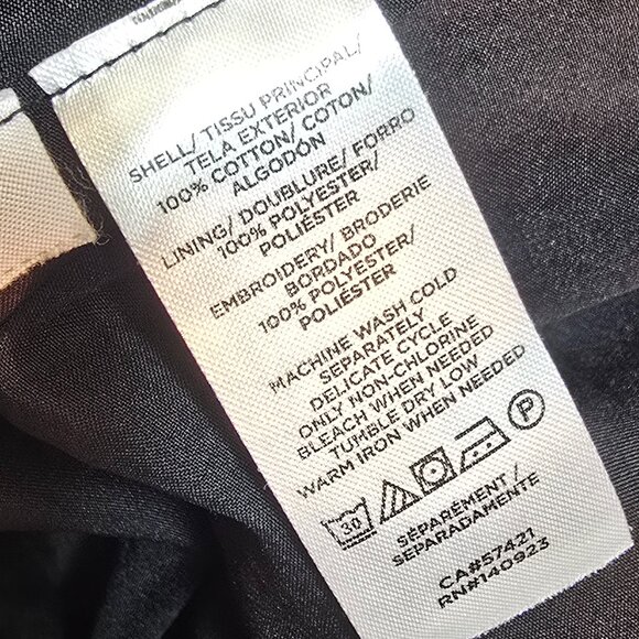 LOFT Black & White Embroidered Scalloped Mini Skirt Easter / Spring sz 4 - Picture 8 of 8